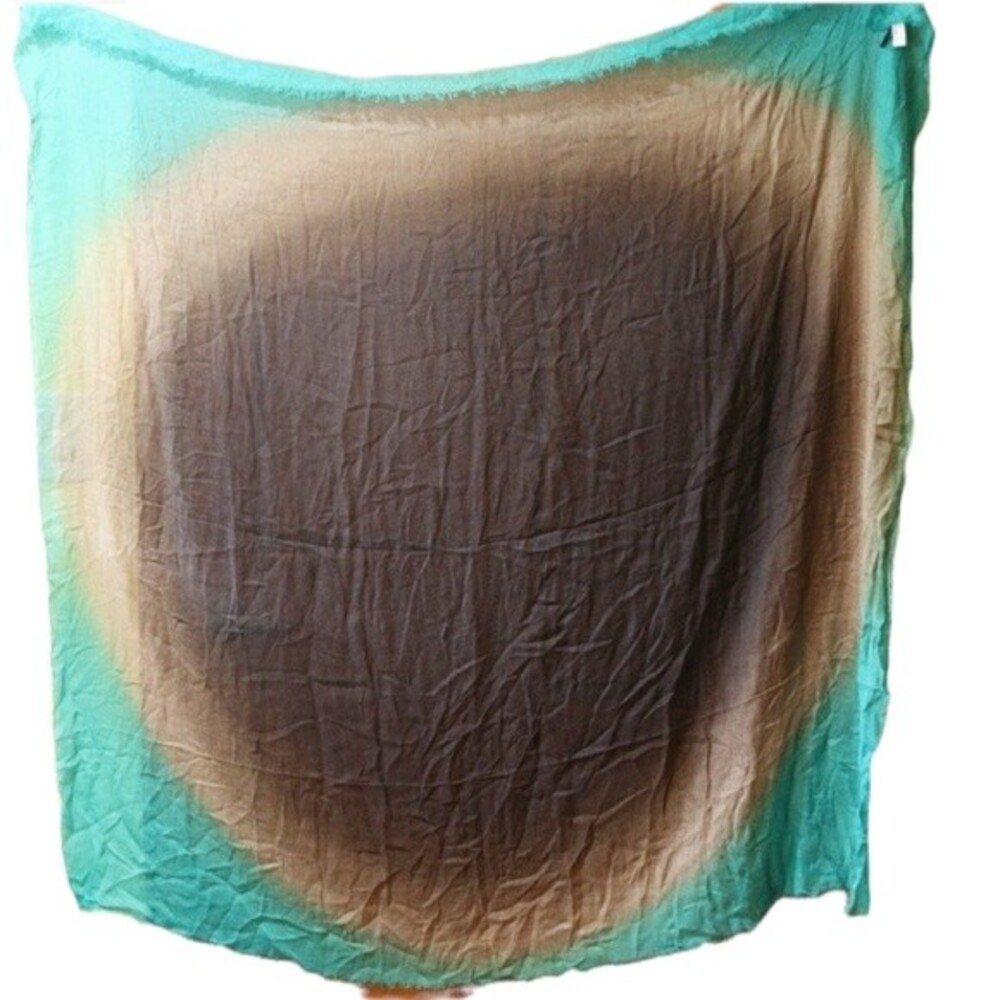 Talbots Ombre Oversized Square Scarf 56x55 Rayon Cotton Versatile Accessory